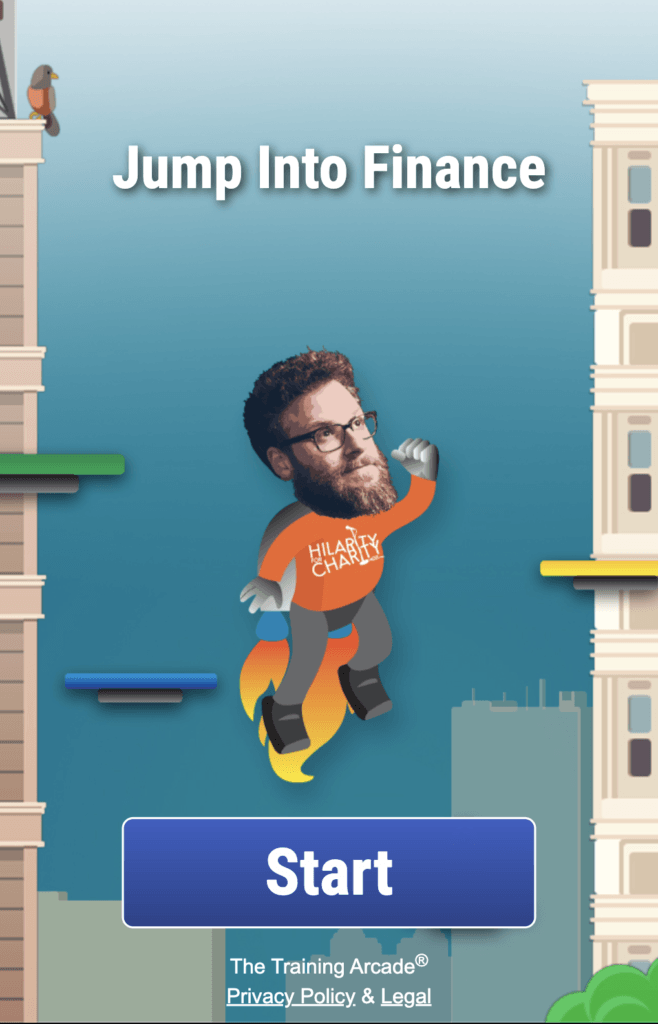 screenshot of The Game Agency’s gamified finance training. An example of effective employee training videos