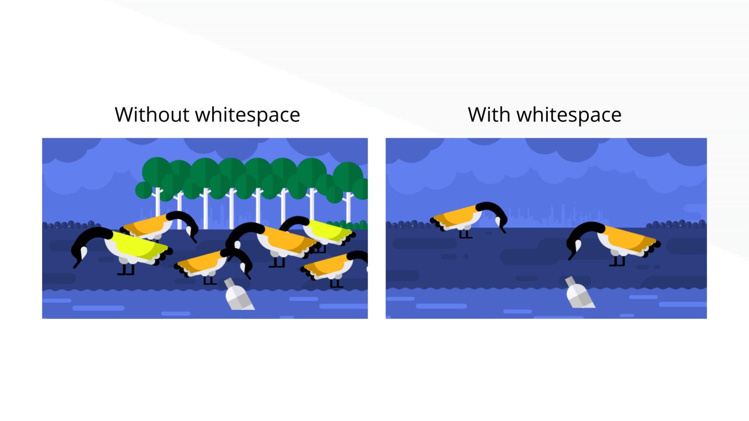 an example of whitespace used on videos